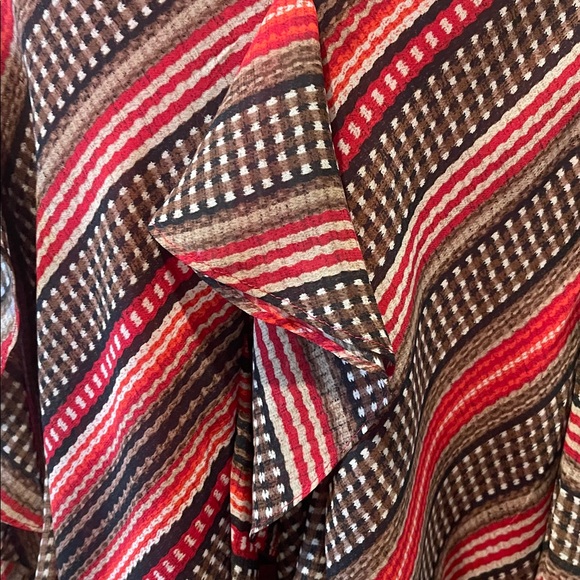 Ralph Lauren Asymmetrical Ruffled Striped Skirt  Red and Brown Size XL - Picture 2 of 4